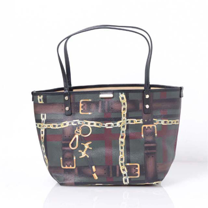 ディースクエアード (Dsquared2) トートバッグ エコレザー ベルト・チェーンプリント 30% OFF