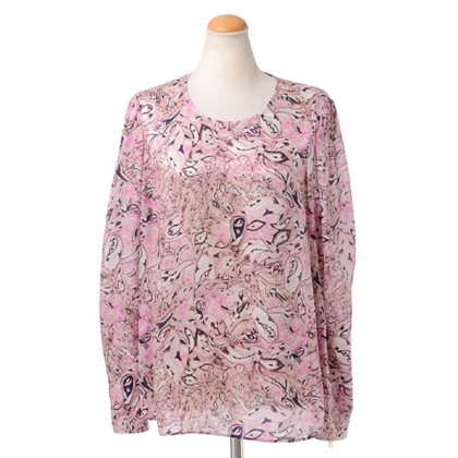 ストラネス streness サクラマーブルプリントシルクブラウス ピンク 30% OFF
