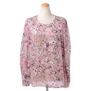 ストラネス streness サクラマーブルプリントシルクブラウス ピンク 30% OFF