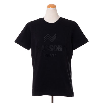 ミッソーニ (Missoni) 刺繍ロゴTシャツ コットン ブラック
