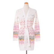 ミッソーニ (Missoni) ロングカーディガン コットンなど ホワイトグラデーション