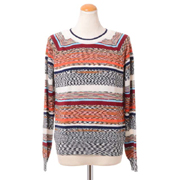 ミッソーニ (Missoni) ラウンドネックセーター 羊毛など ホワイトミックス