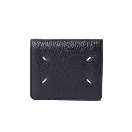 メゾン マルジェラ (Maison Margiela) 二つ折り財布 エンボスレザー ブラック