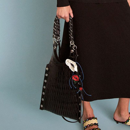 ソニアリキエル (SONIA RYKIEL) バルテッドミディアムトートバッグ カーフスキン ブラック 30% OFF