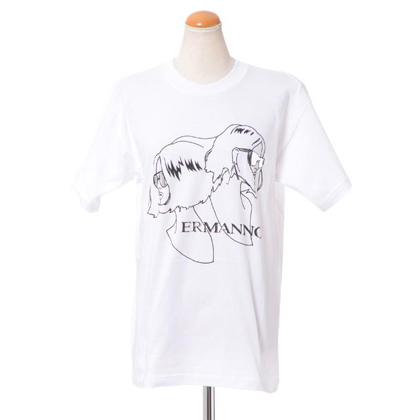 エルマノシェルビーノ (ermanno scervino) 半袖丸襟カットソーTシャツ コットン ホワイト