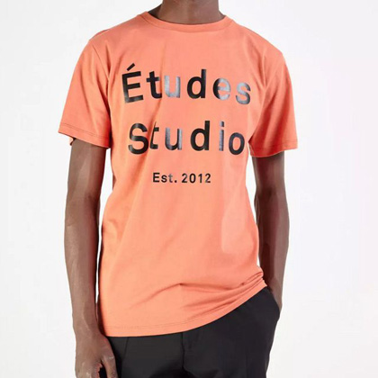 エチュード (etudes) ロゴプリントTシャツ コットン オレンジ 30% OFF
