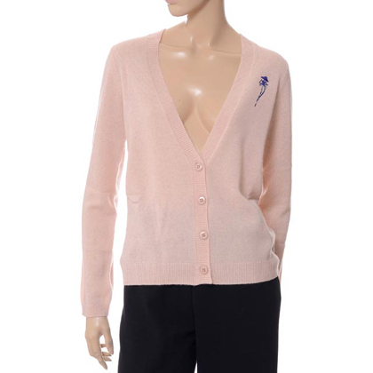 エンポリオアルマーニ (EMPORIO ARMANI) Vネックカーディガン カシミア ベージュピンク 40% OFF
