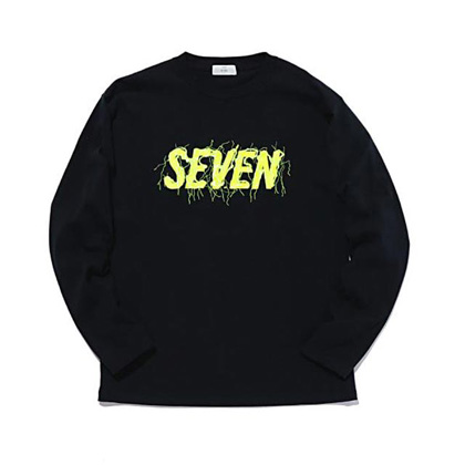 スタジオセブン (STUDIO SEVEN ) Basic Thunder Long Sleeve Tee SEVENロゴロングTシャツ コットン ブルー 30% OFF