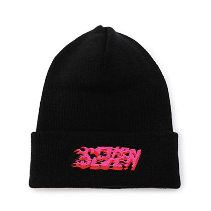 スタジオセブン (STUDIO SEVEN ) Fire Logo Knit Cap ニットキャップ アクリル ピンク 30% OFF