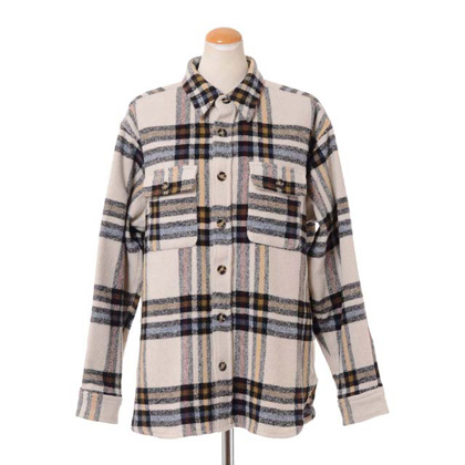 イザベルマラン (ISABEL MARANT) ブラウスジャケット ウール混合 ベージュチェック
