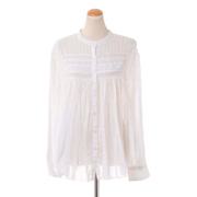 イザベルマラン (ISABEL MARANT) プリーツブラウス コットンオーガンジー ホワイト