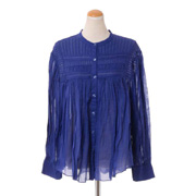 イザベルマラン (ISABEL MARANT) プリーツブラウス コットンオーガンジー インディゴ