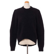 アンドゥムルメステール (ann demeulemeester) 丸襟ざっくりセーター ウールナイロン ブラック