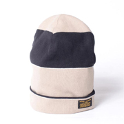 マハリシ (maharishi ) ボーダーニット帽 ビーニィ ホワイトブラック 30% OFF