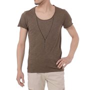 ニールバレット ネックレスプリントTシャツ ブラウン