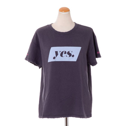 インポートブランド (import brand) yes モチーフ半袖カットソー コットン パープル