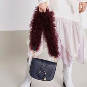 シーバイクロエ (see by chloe) HANAファーショルダー付きバッグ シープスキン ネイビー