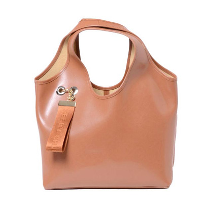 シーバイクロエ (see by chloe) トートバッグ Jay ショッピングバッグ シャイニーレザー キャメル