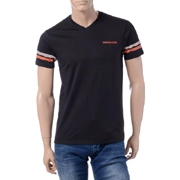 アルマーニジーンズ (ARMANI JEANS) 1981バックプリントVネックTシャツ コットンジャージー ブラック 30% OFF