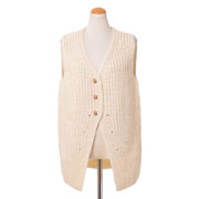 エルマノシェルビーノ (ermanno scervino) ロングベスト コットン アイボリー