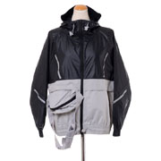 ステラマッカートニー (stella mccartney) ポーチ付きウインドブレーカー リサイクルポリエステル ブラックグレー