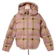 ステラマッカートニー チェック柄ショート丈ダウンジャケット adidas by Stella McCartney ピンクベージュ