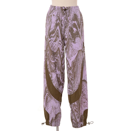 ステラマッカートニー (stella mccartney) ルーズフィットトラックパンツ プレーンウィーブ モアレプリント