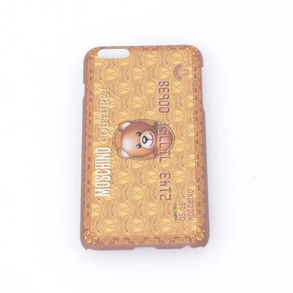 モスキーノ (Moschino) テディベアカードプリントiPhone6 Plus用ケース ジェンナリーノ ブラウン