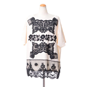 アントニオマラス (ANTONIO MARRAS) カットレース付きTシャツ コットン 生成り