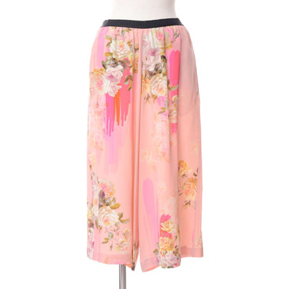 アントニオマラス (ANTONIO MARRAS) クロップド丈ワイドパンツ シルククレープ ピンクミックス