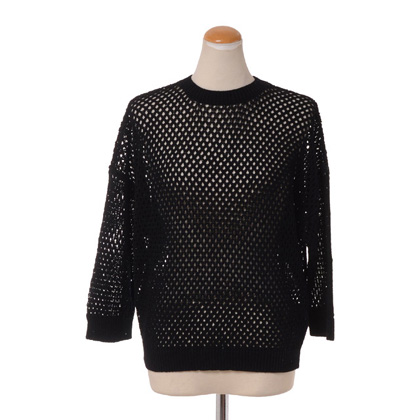 ペゼリコ (PESERICO) 七分袖セーター 透かし編みスパンコール ブラック