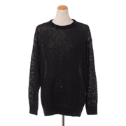 ブルネロクチネリ (Brunello Cucinelli) ラウンドネックセーター リネンシルク ブラック
