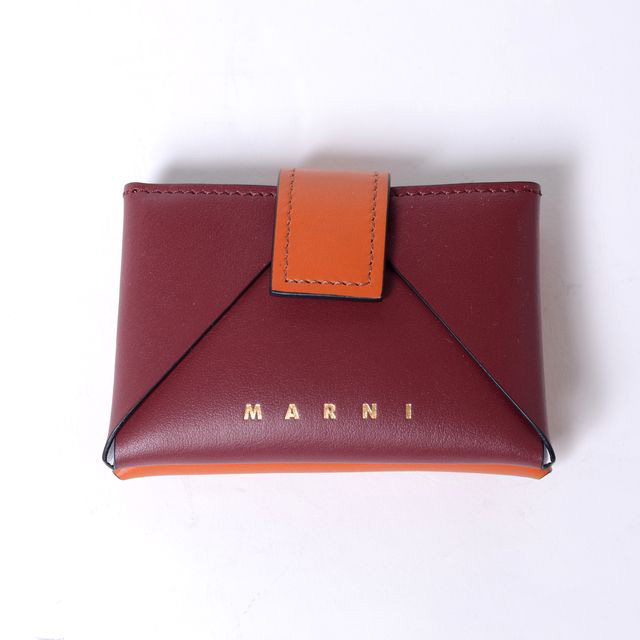 マルニ (Marni) バイカラー名刺入れ カードケース レッドブラウン ...