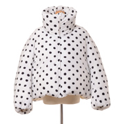 マルニ (Marni) 水玉オーバーコート ダウン ホワイトブラック