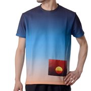 ラフシモンズ トレーナー生地Tシャツ サンセットプリント