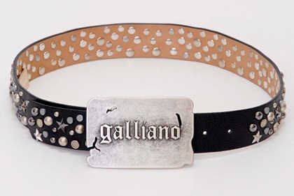 galliano　スタッズ付きベルト　ブラック　レディース