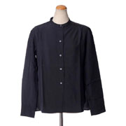 クリストフルメール (CHRISTOPHE LEMAIRE) スタンド衿ブラウス シルク ミッドナイトブルー 30% OFF