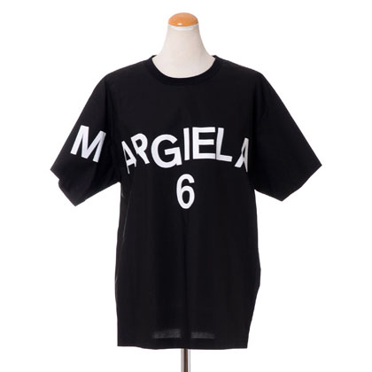 エムエムシックス メゾンマルジェラ (MM6 MAISON MARGIELA) 丸襟半袖シャツ コットン ブラック