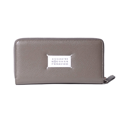 メゾン マルジェラ (Maison Margiela) ロゴパッチ付き長財布 やぎ革 ライラック
