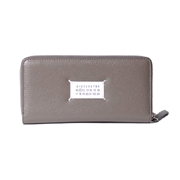 メゾン マルジェラ (Maison Margiela) ロゴパッチ付き長財布 やぎ革 ライラック