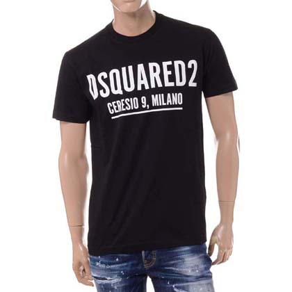 ディースクエアード (Dsquared2) ロゴTシャツ コットン ブラック