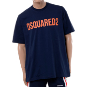 ディースクエアード (Dsquared2) ロゴTシャツ コットン ネイビー 30% OFF