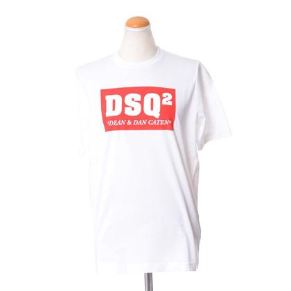 ディースクエアード (Dsquared2) DSQ2ロゴ入りTシャツ コットンジャージー ホワイト 30%