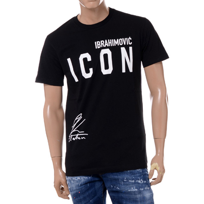 ディースクエアード (Dsquared2) イブラヒムビッチアイコンTシャツ コットン ブラック