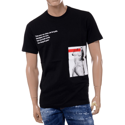 ディースクエアード (Dsquared2) イブラヒムビッチアイコンTシャツ コットン ブラック