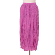 テラ (TELA) ウエストゴムギャザースカート シルク ピンク