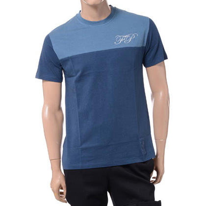 ラフシモンズフレッドペリー (Raf Simons Fred Perry) イニシャル刺繍Tシャツ コットン ピーコックブルー 30% OFF