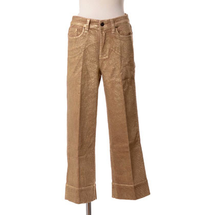 インポートブランド (import brand) SOS コーデュロイワイドパンツ メタリック加工 キャメルゴールド