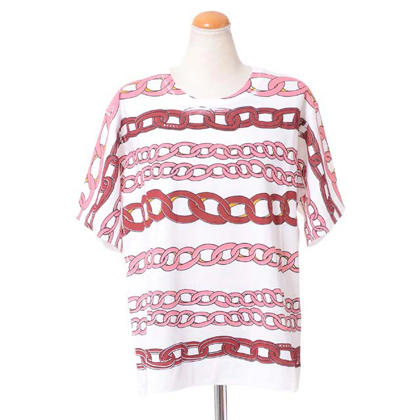 マルニ (Marni) 縄編みプリントカットソー コットン ピンククレメンティス