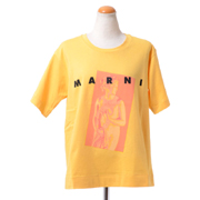 マルニ (Marni) ロゴ入り半袖プリントTシャツカットソー コットンジャージー イエロー 30%OFF